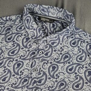 7 Diamonds Paisley Print Short Sleeve Polo Shirt Men's
